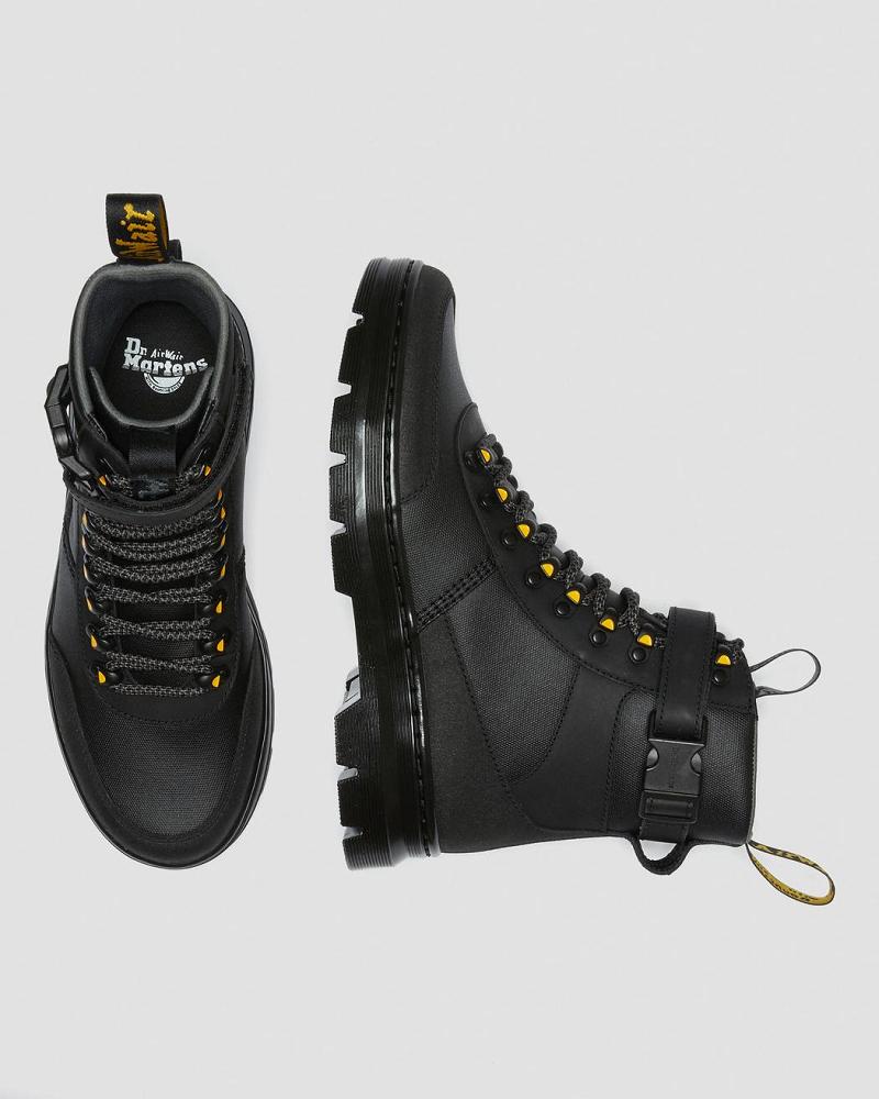 Dr Martens Combs Tech Coated Canvas Enkellaars Heren Zwart | NL 363FDN